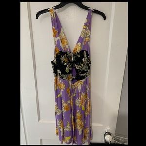 Purple cut out free people dress